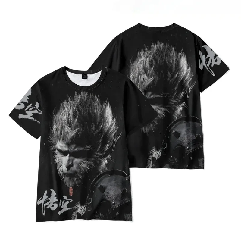 Juego Black Myth: Wukong T Camiseta de manga corta con estampado 3D de verano, camiseta de Cosplay de moda, Top transpirable para adultos;2'k,8;c'