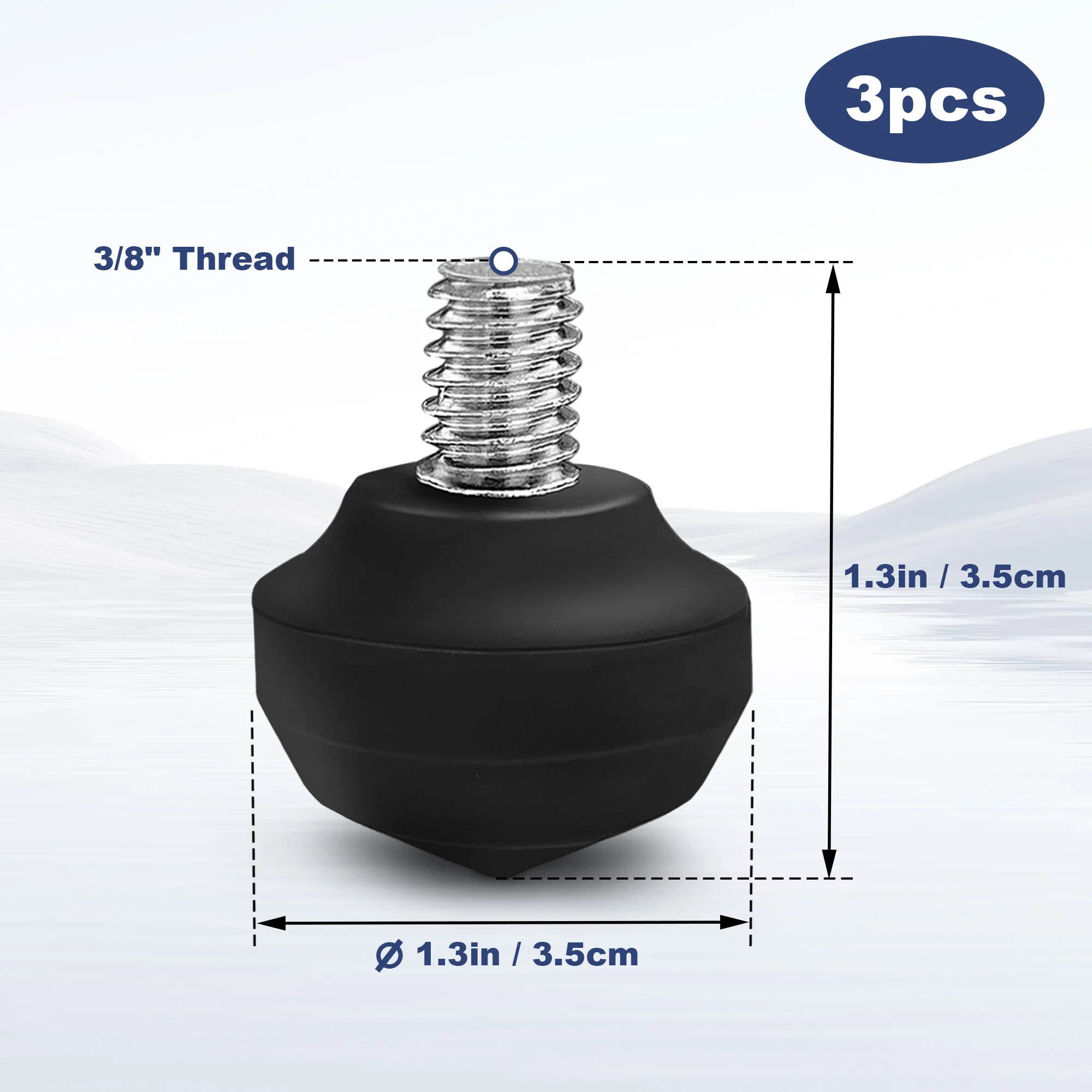 Manbily 3PCS Metal Tripod Foot Spikes Set Medium Rubber Foot Mats Monopod Accessories for Camera Tripod Monopod C-666 A-666L