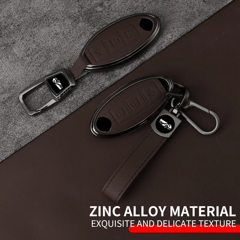 

Metal Car Key Case Cover Protector Shell for Nissan X-Trail Qashqal Murano Tiida Terra 2018 Car Key Bag Holder Chain Accessories