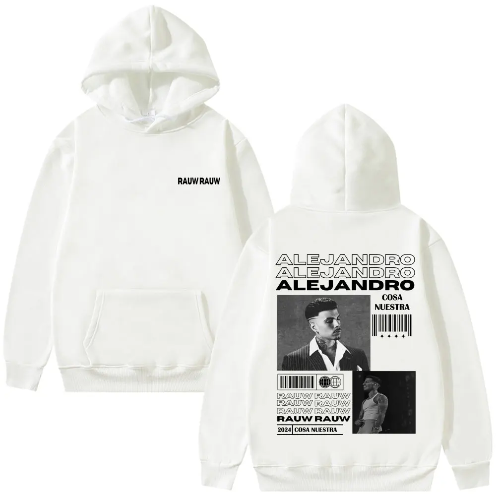 Cantor rauw alejandro cosa nostra álbum impressão hoodie masculino feminino moda vintage moletom topos masculino hip hop oversized hoodies