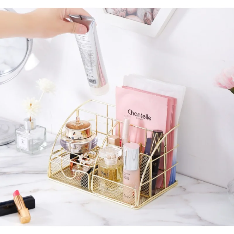 

Nordic desktop organizer, metal file , office supplies, multifunctional materials, stationery, cosmetics, file rack