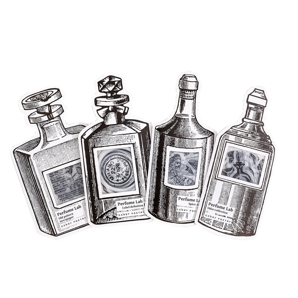 30 Pcs Plant Retro Stickers Transparent Butterfly Bottle Sticker Decal DIY Scrapbooking Stickers For Diary Album Journal Planner