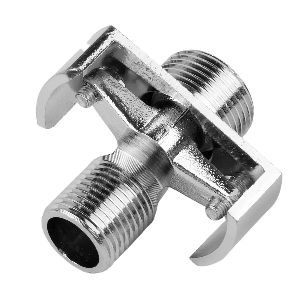 High Quality Adapter Shower Faucet Adjustable Copper Curved Foot Replacement Shower Head Silver The Angle Of Intake Pipe