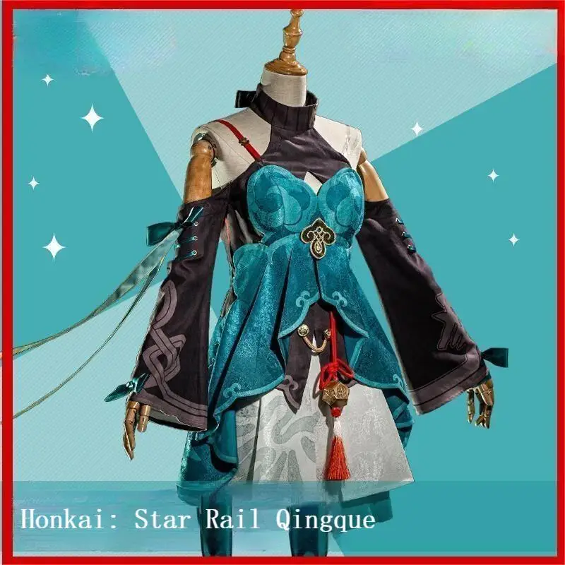 

Traveler-cos Anime Game Honkai: Star Rail Qingqu Suit Cosplay Costume Uniform Halloween Carnival Party Role Play Outfit Full Set