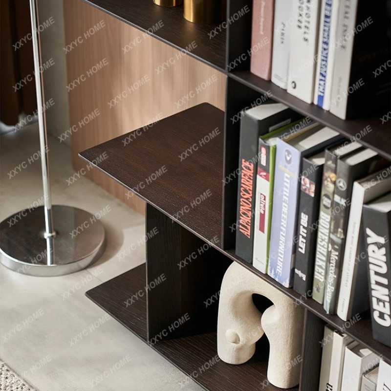 

Минималистичный офисный книжный шкаф, современная домашняя полка из массива дерева, чайный шкафчик