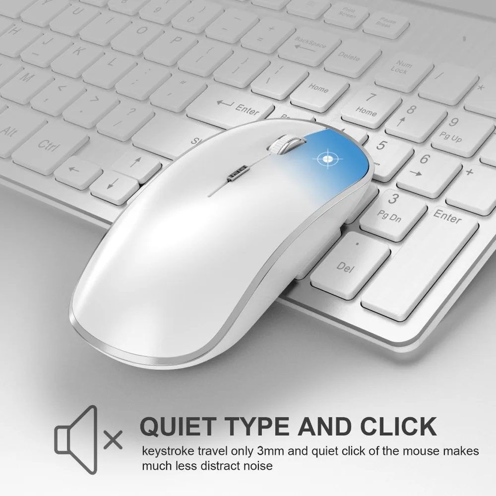 Russian layout 2.4G Wireless Keyboard and Mouse Set,Ergonomic  USB Portable slim design, full size Keyboard Mouse silver white