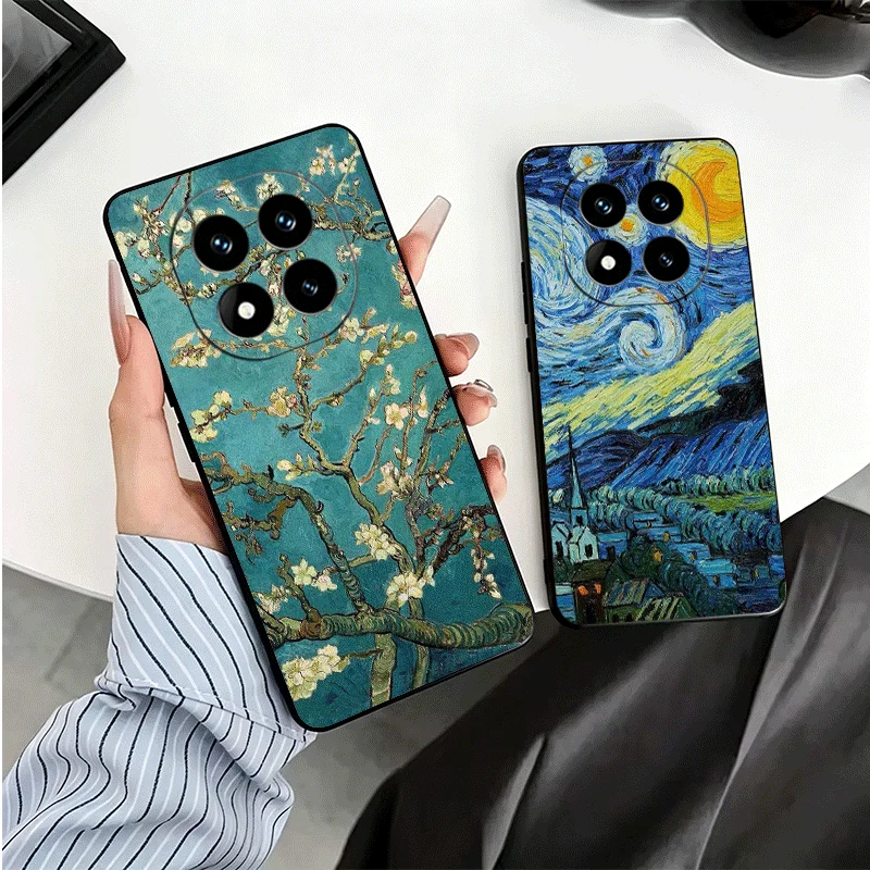 Van Gogh Oil Painting Aesthetics Soft Phone Case for Xiaomi Redmi Note 12 13 14 15 Pro Plus 11 12S 11S 11T 10 4G Black Cover Bac