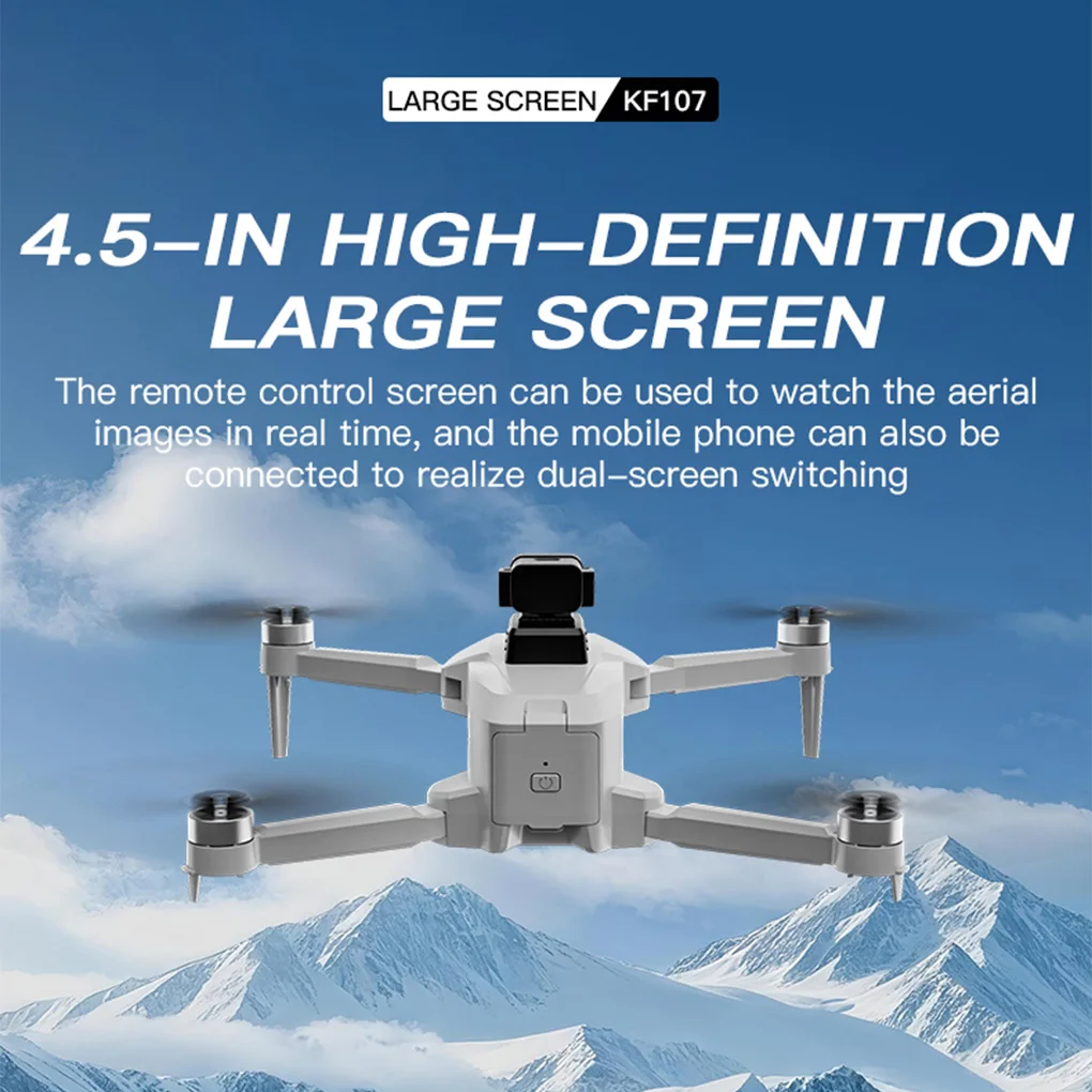 KF107 4K HD 카메라 드론 GPS 전문가용 대형 화면 브러시리스 원격 제어 드론 접이식 브러시리스 RC 쿼드콥터 드론