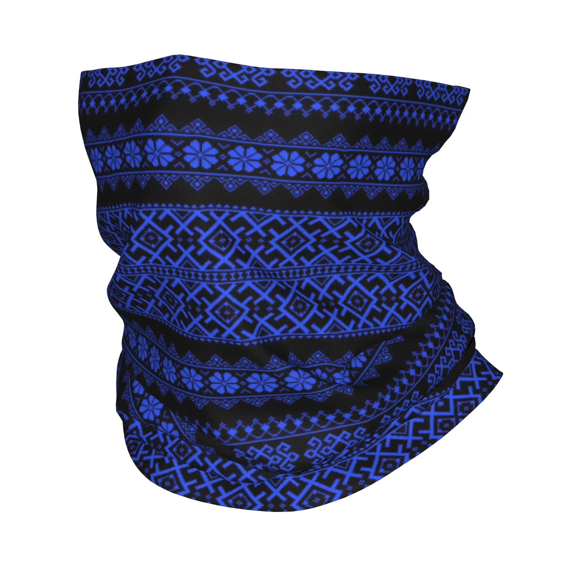 Ukrainian Belarusian Folk Art Vyshyvanka Bandana Neck Gaiter for Ski Hunting Wrap Scarf Bohemian Geometric Balaclava Warmer