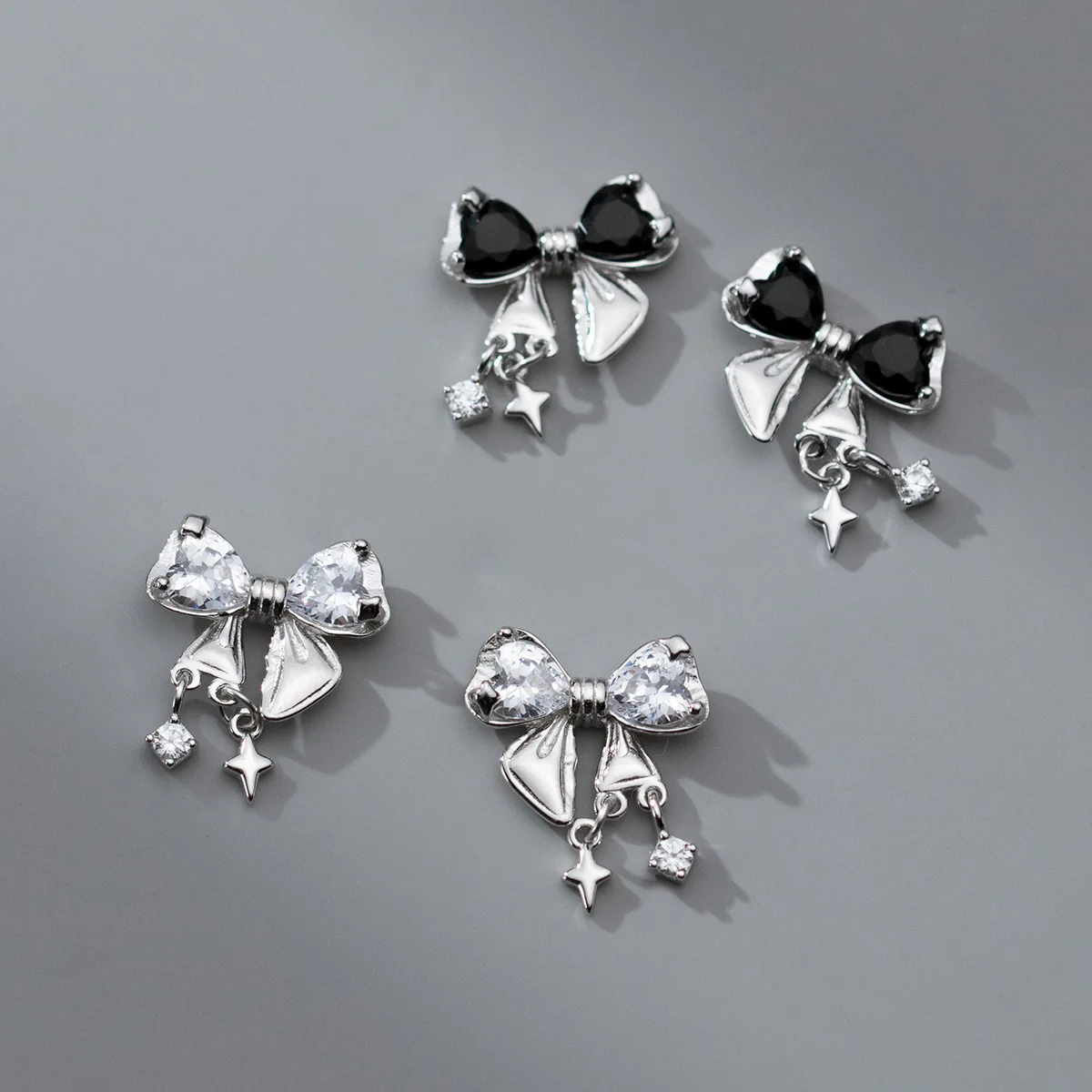 Серьги-гвоздики из стерлингового серебра 925 пробы с бантом, ювелирные изделия, новые женские серьги-гвоздики, тренд 2024, роскошные, высокое качество, изысканные, настоящие, 100%