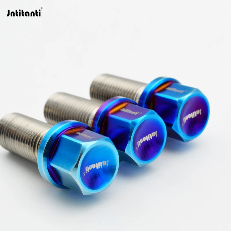 Jntitanti Gr.5 titanium Ti-6Al-4V 17 Hex R14 ball seat wheel titanium bolts M14*1.5*28/35/40/45mm for Mercedes-Benz