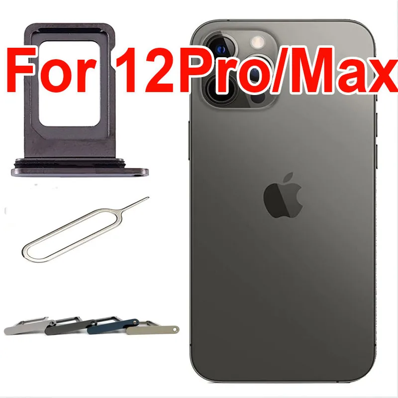 (Single)Sim Tray Card Holder Slot Replacement For iPhone 12 Pro 12Pro Max 2021- Incl. Rubber Gasket & Sim Pin Can Custom IMEI