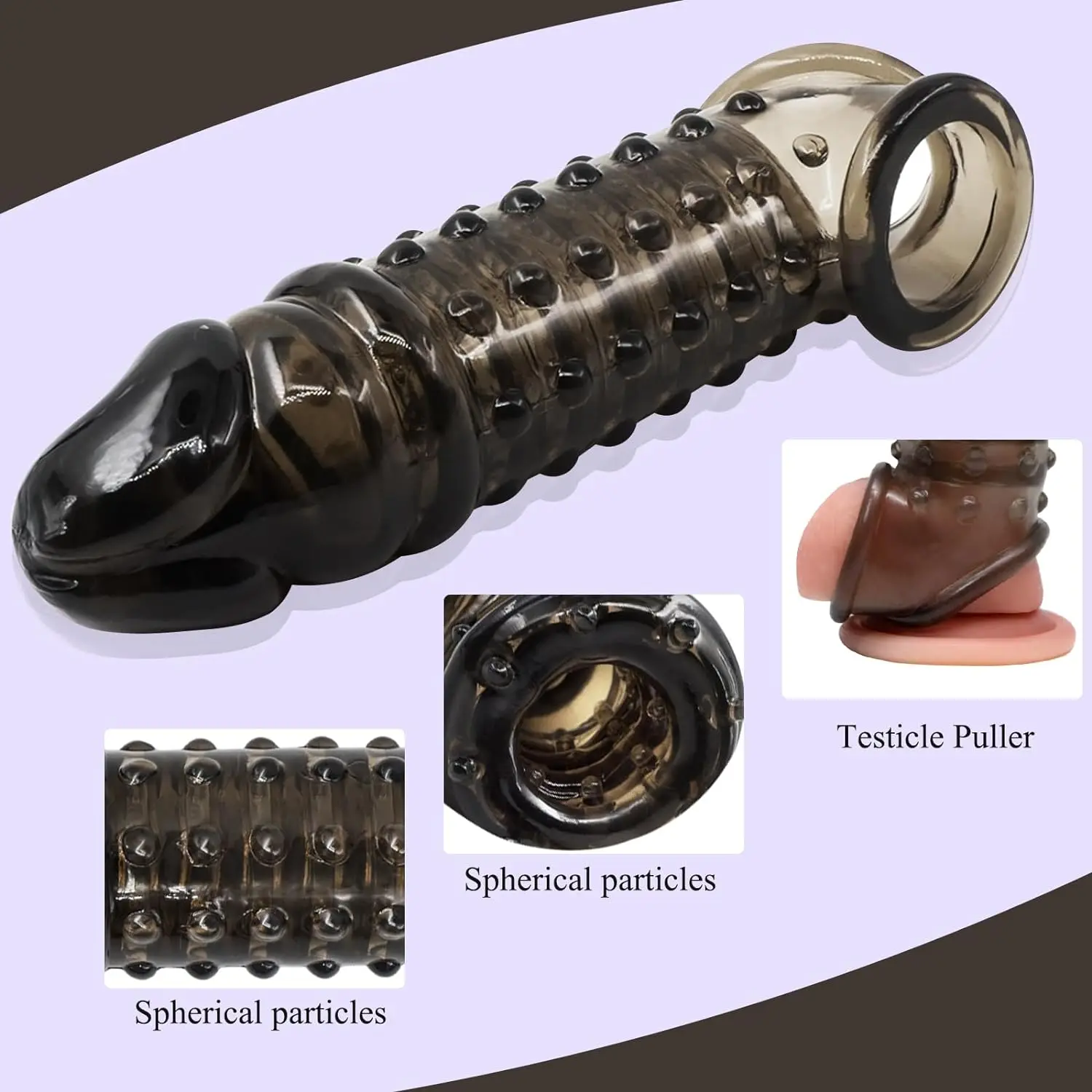 Anillos de pene reutilizables para hombres, manga de testículo de pene, retraso de la eyaculación, estimulación de erección más fuerte, Juguetes sexuales para adultos, pareja masculina