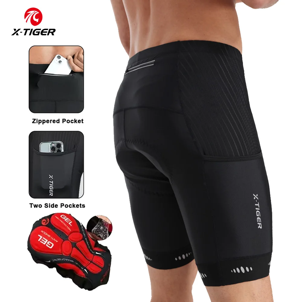 

X-TIGER Cycling Shorts 5D Gel Cushioned Pocket Cycling Shorts MTB Comfort Cycling Briefs Lounge Pants Yoga Pants Sports Briefs