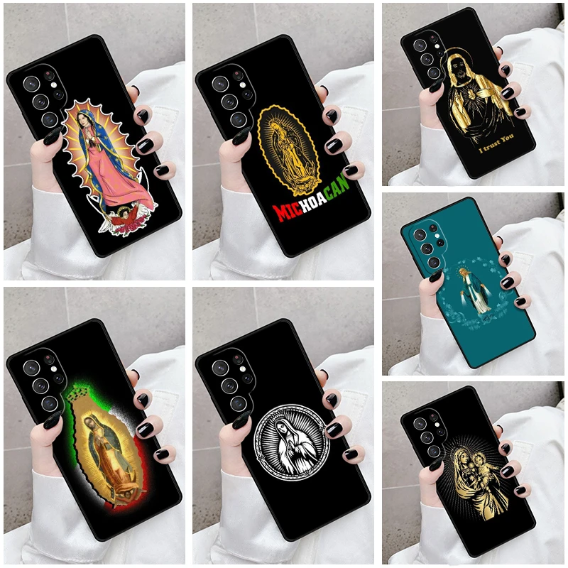 

Чехол для телефона Samsung Galaxy S24 S25 S23 S21fe S22 Ultra Plus Note 10 20, чехол Guadalupe San Judas Wood