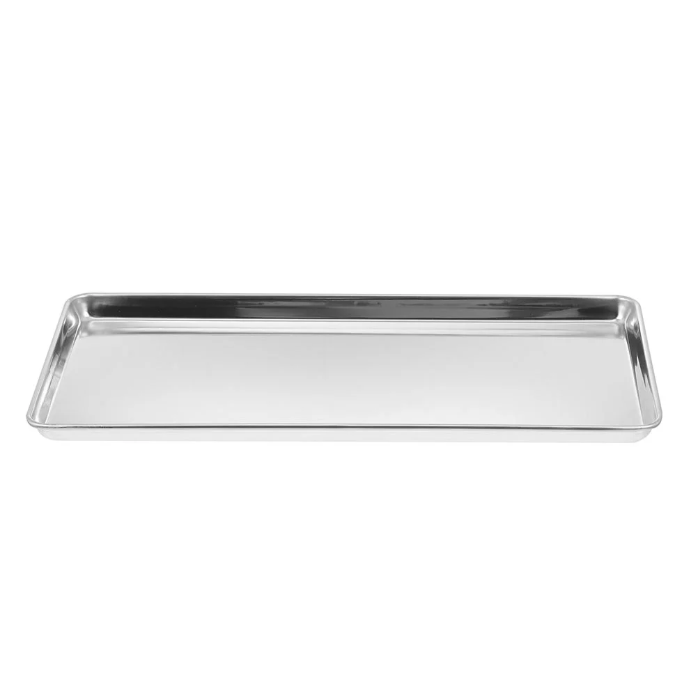 Stainless Steel Rice Noodle Dish Camping Tray Party Food Dessert Storage Metal Plate Smooth Edges Snack Barbecue