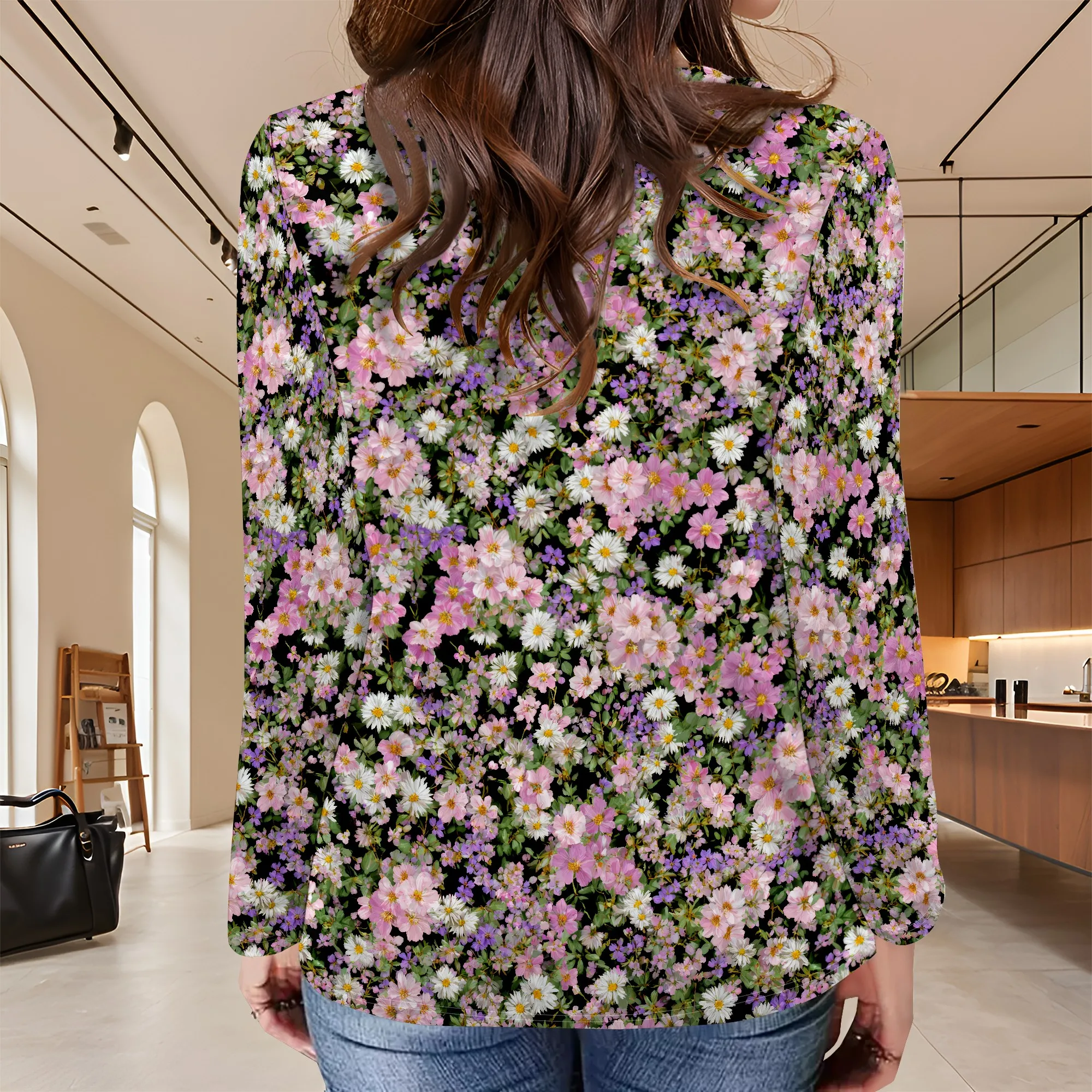 Chemises à manches longues pour femmes plissées mode col rond décontracté hauts chemisiers t-shirt de base vêtements à la mode 2025