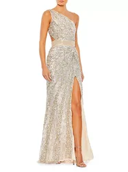 One Shoulder Sequin Prom Dresses High Side Slit Backless Mermaid Formal Dress for Women Sparkly Long Evening Party Dress