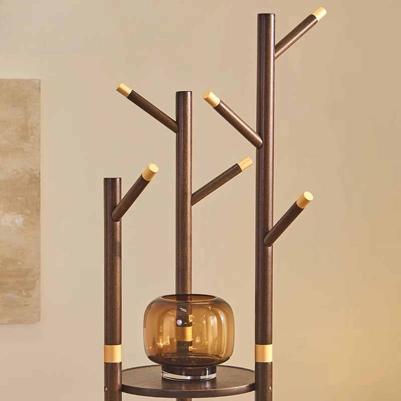

Solid wood coat rack hanger floor-to-ceiling bedroom home multi-functional hanger living room simple vertical hanger