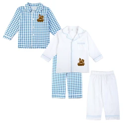 Easter Kids Sibling Matching Ruffkids Boys Girls Summer Loungewear Cotton Seersucker Stitch Pjs Sleepwear Baby Pajamas Sets