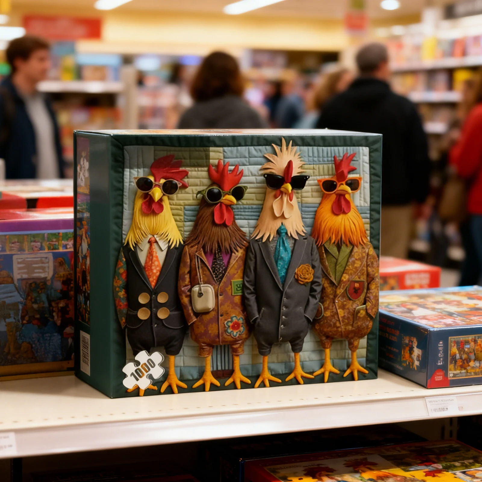 

Runway Roosters 1000 Pieces Puzzle For Adults And Teens Fun Chicken Theme Jigsaw Game With Artistic Design Large Finished Size