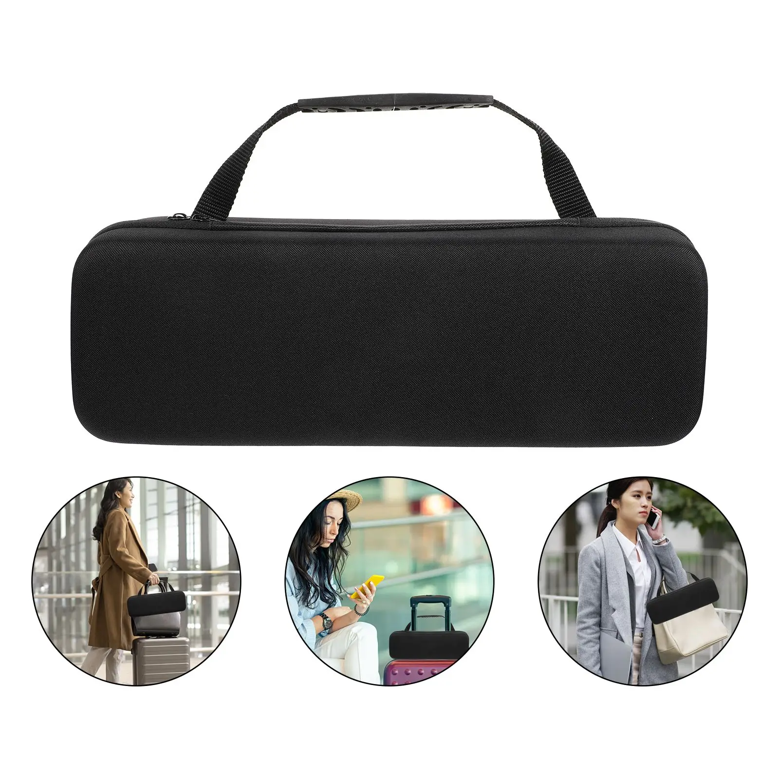 

Curling Bag Hair Curler Travel Case Black Hard Compact Lightweight Portable Dustproof Shockproof Hair Dryer Bag Brush