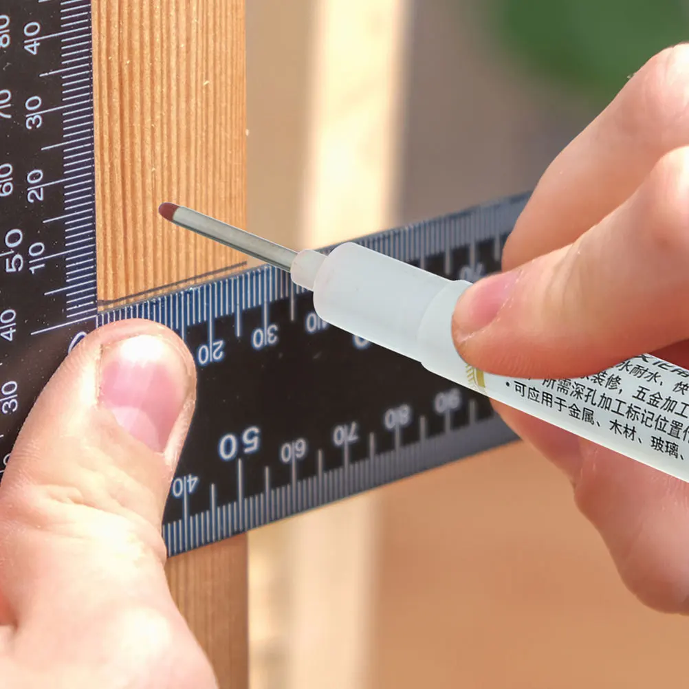 

5pcs Long Nib Marker Pen Deep Hole Marking Tool For Wood Metal Glass Rubber Construction Carpenter Use Paint Pen