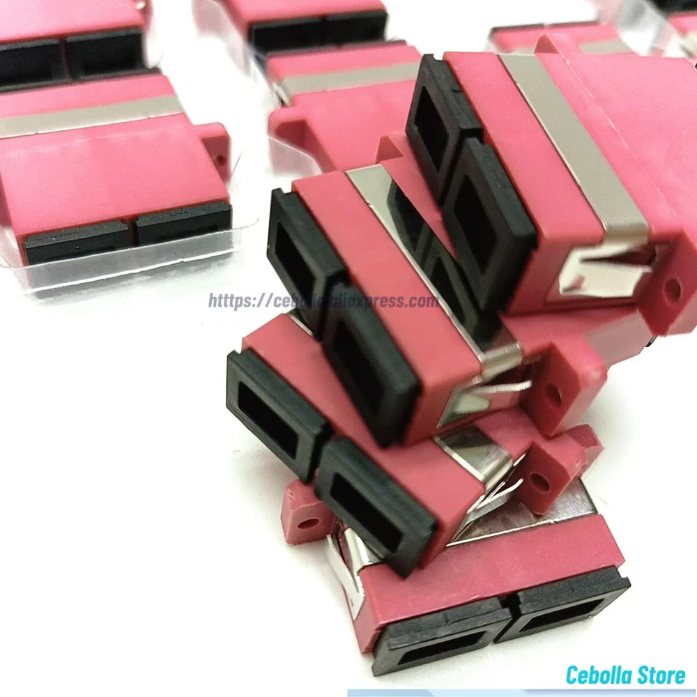 10Pcs Duplex Optical Adapters Cable Connectors Multi Mode Duplex SC UPC OM4 Couplers Telecom SC Optic Fiber Coupler Adapter