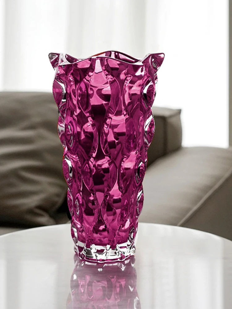  Crystal Glass Flower Vase Coffee Table Living Room Decorative Accessories Water Cultivation Flower Arrangement