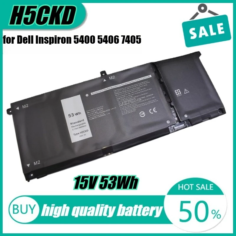 

15V 53Wh H5CKD Laptop Battery for Dell Inspiron 5400 5406 7405 2-IN-1 Latitude 15 3510 TXD03