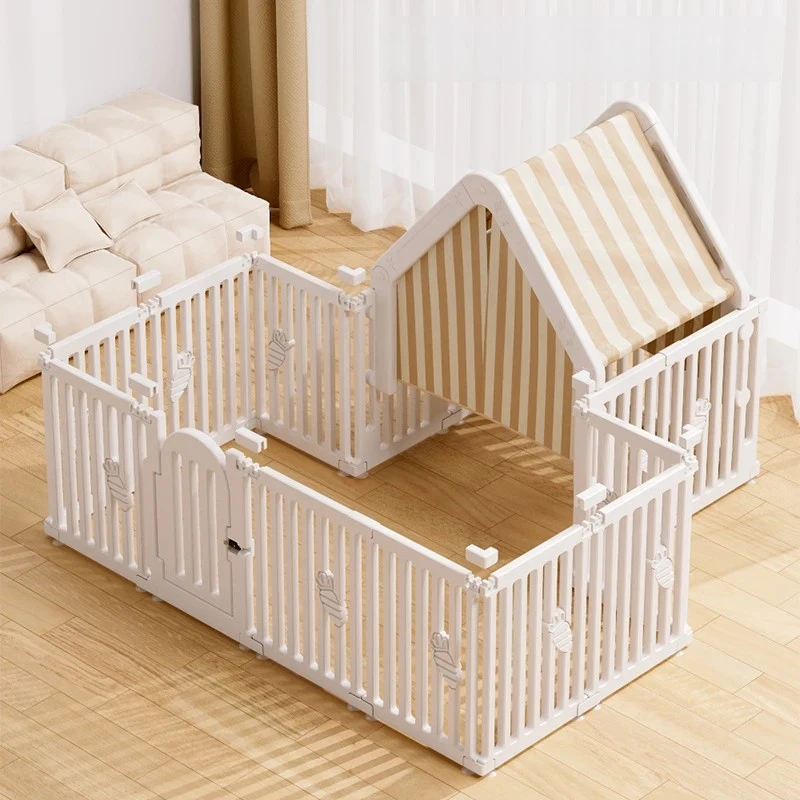 

Пластиковый манеж для домашних животных, складной ящик для забора для собак для маленьких и средних собак, портативный домик для щенков с дверью, барьер для домашних путешествий