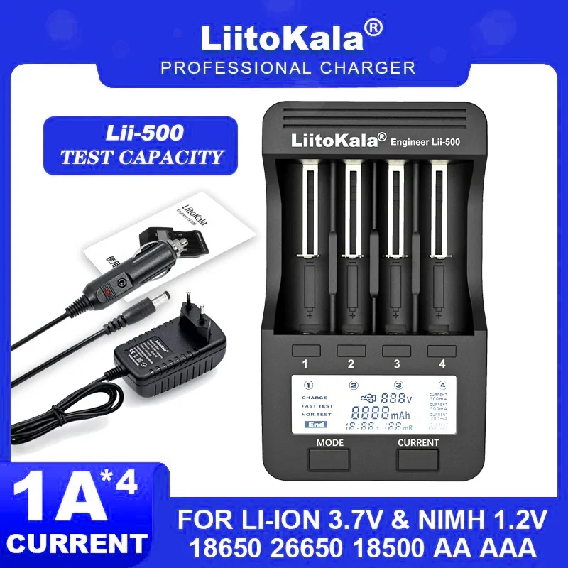 Liitokala Lii-PD2 Lii-500 Lii-S2 18650 Ładowarka 3,7 V 18350 18500 16340 21700 20700 26650 1,2 V AA AAA NiMH Lithium