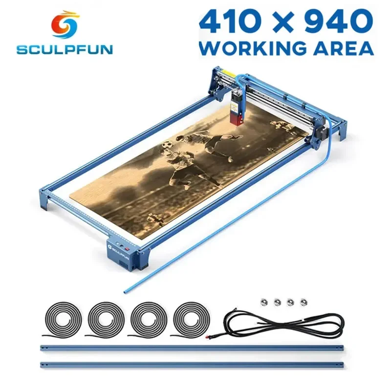 Sculpfun S9 Engraving Area Expansion Kit S30 Engraving Machine Y-axis Extension Kit Engraving Area To 940x410mm V-Slot Alum