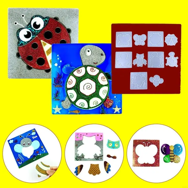 R3MC cartoon puzzel epoxy schimmel diy dieren puzzel game kid siliconen hars mal