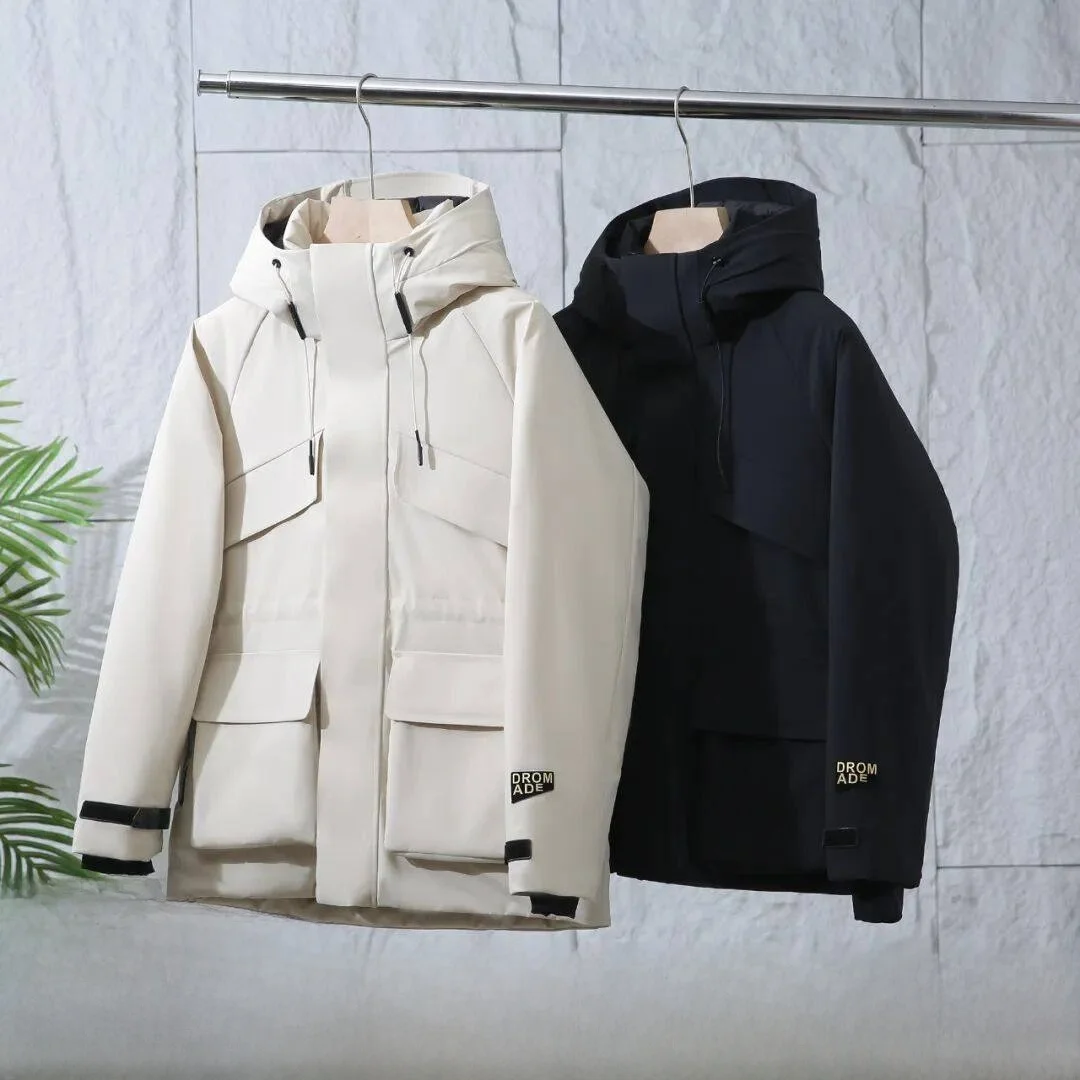 

Утепленная пуховая куртка Aphene для мужчин и женщин, зимняя, ветрозащитная, теплая, черно-золотая, повседневная, на молнии, стандартный крой, размер L