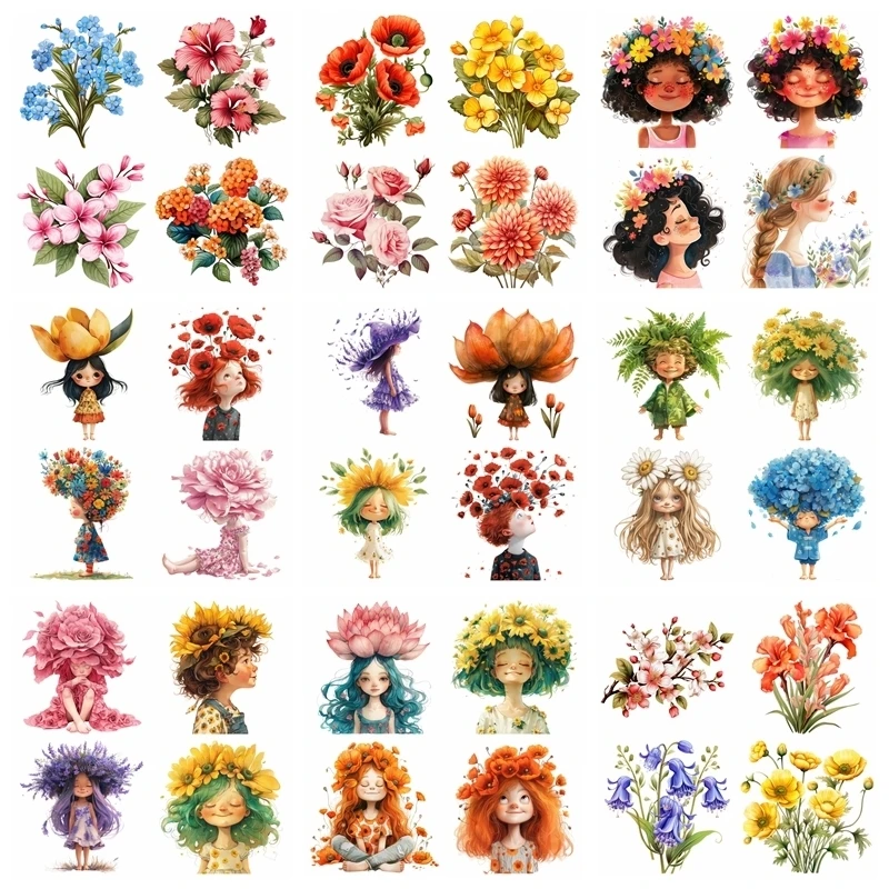 14 سنتيمتر روح الزهرة الإبداعية فتاة الصبي الحديد على نقل الحرارة ملصق للملابس Pinted الفينيل الحرارية قابل للغسل تي شيرت مائي