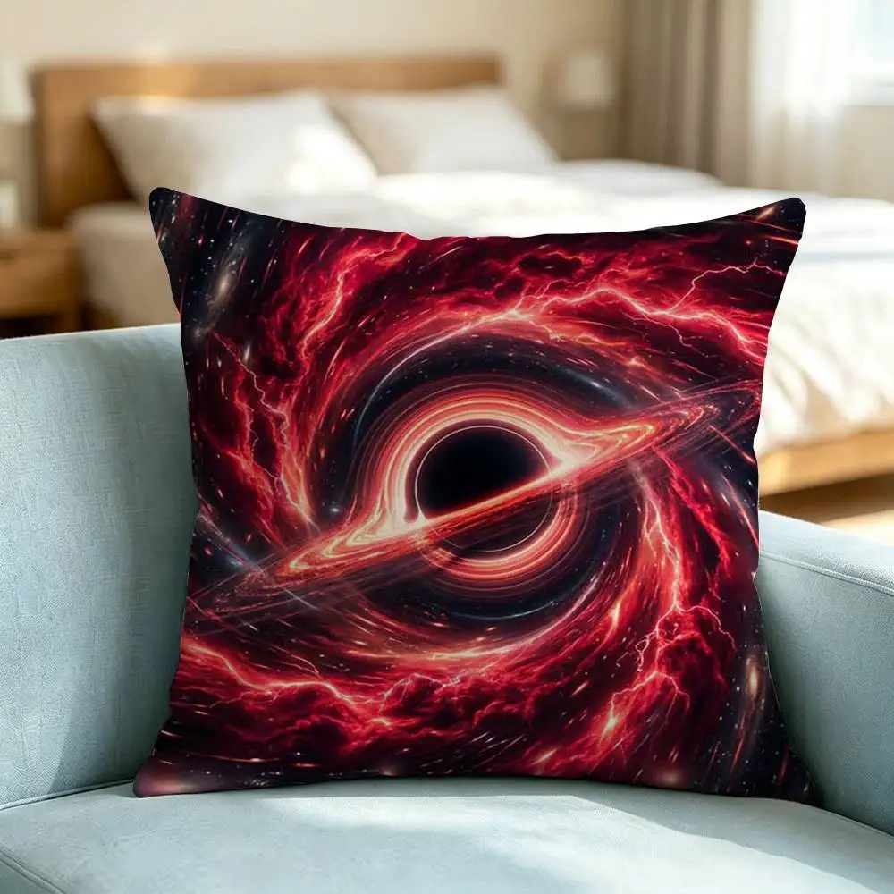 C-Cosmic Black-Hole  Square Double-Sided printed Pillow Case Bedroom Bedside Pillow Sofa Cushion Cover Gift