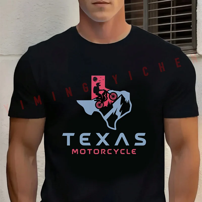 

Motocross Sport Graphic Motorcycle T-Shirt Men‘s Cotton Summer Short-sleeved Casual Streetwear Tops Tee