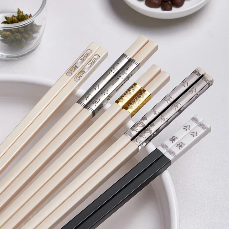 

10 пар палочек для еды 27 см/30 см, удлиненные палочки для еды из сплава для кухонной посуды, противоскользящие термостойкие китайские палочки для еды