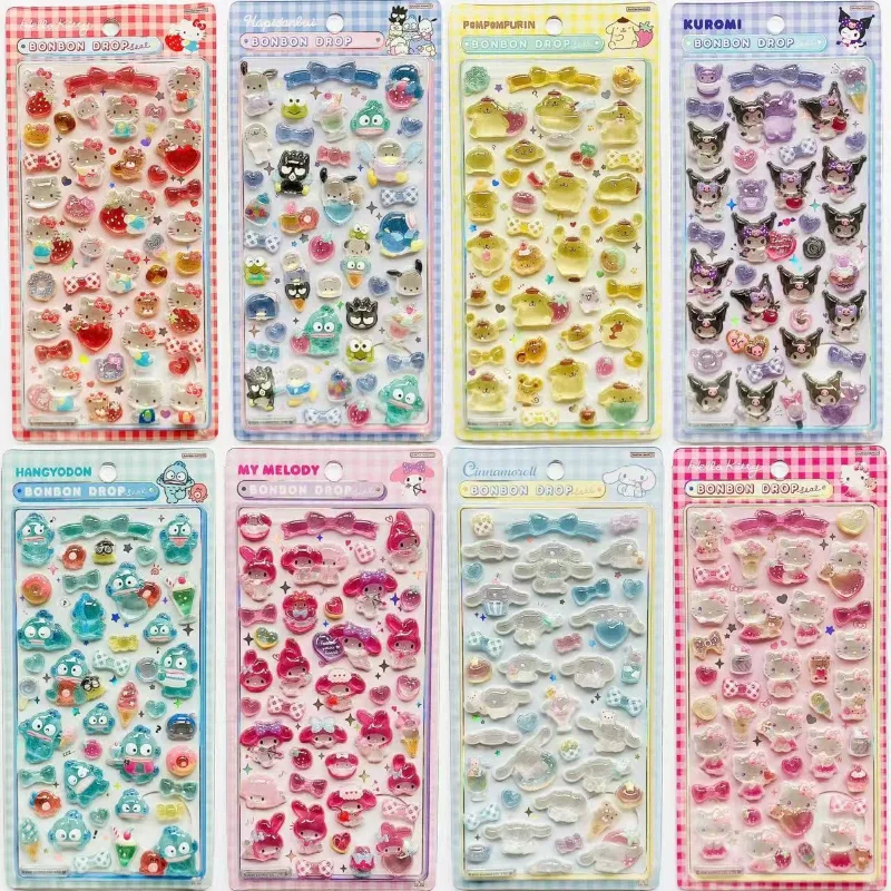 بوم بوم بورين ملصق الكرتون متعة ثلاثية الأبعاد مجسمة الإغاثة ملصق Diy بها بنفسك قضية الهاتف المحمول كوب ماء الديكور فتاة مكافأة ملصق