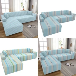 Plaid Stripe Printed Sofa Cover Dustproof Concubine Long Elastic Cover Sofa Seat Cover Corner Sofa Elastic Large Sofa