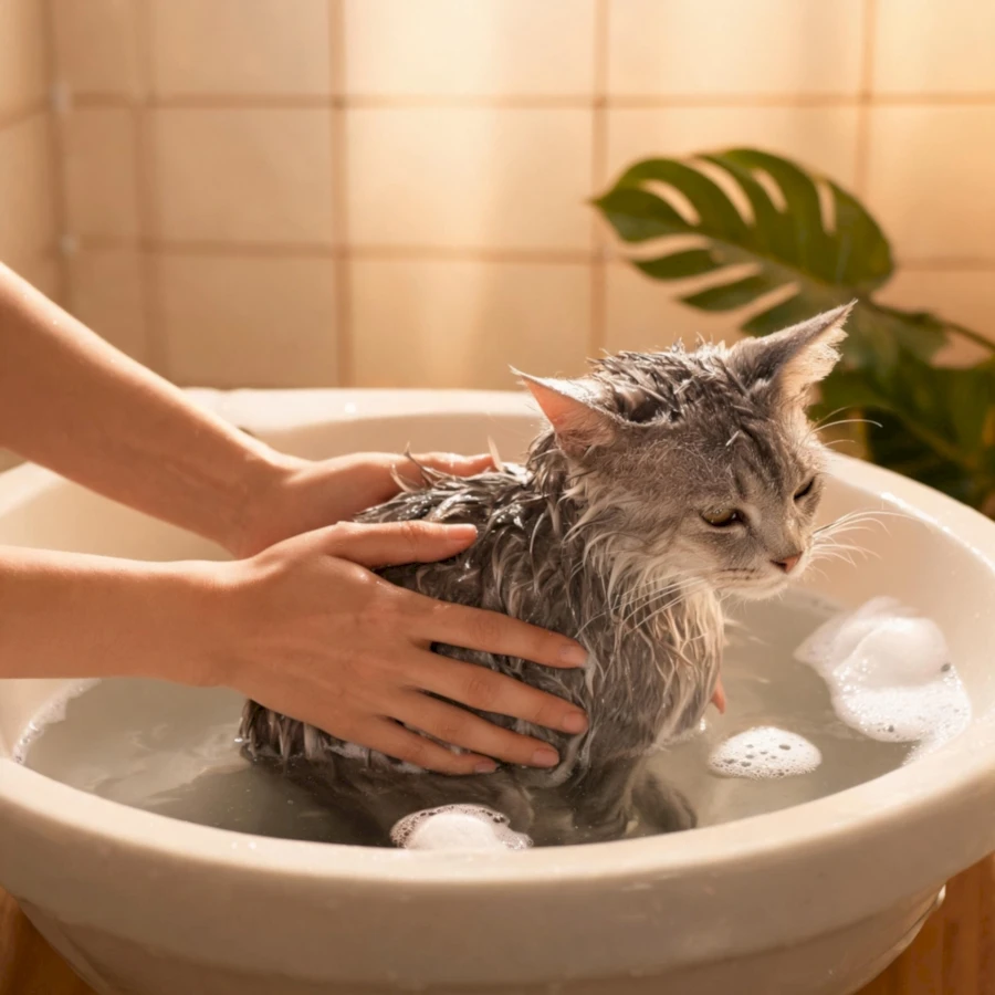 Como dar banho em gato sem estresse: passo a passo seguro