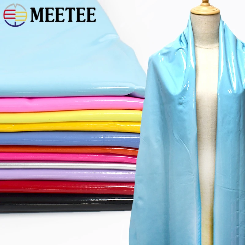 

50*145cm Glossy Soft Leather Fabric Elastic Faux PU Fabrics for Leather-Pants Dress Clothes Cloth Material Sewing Accessories