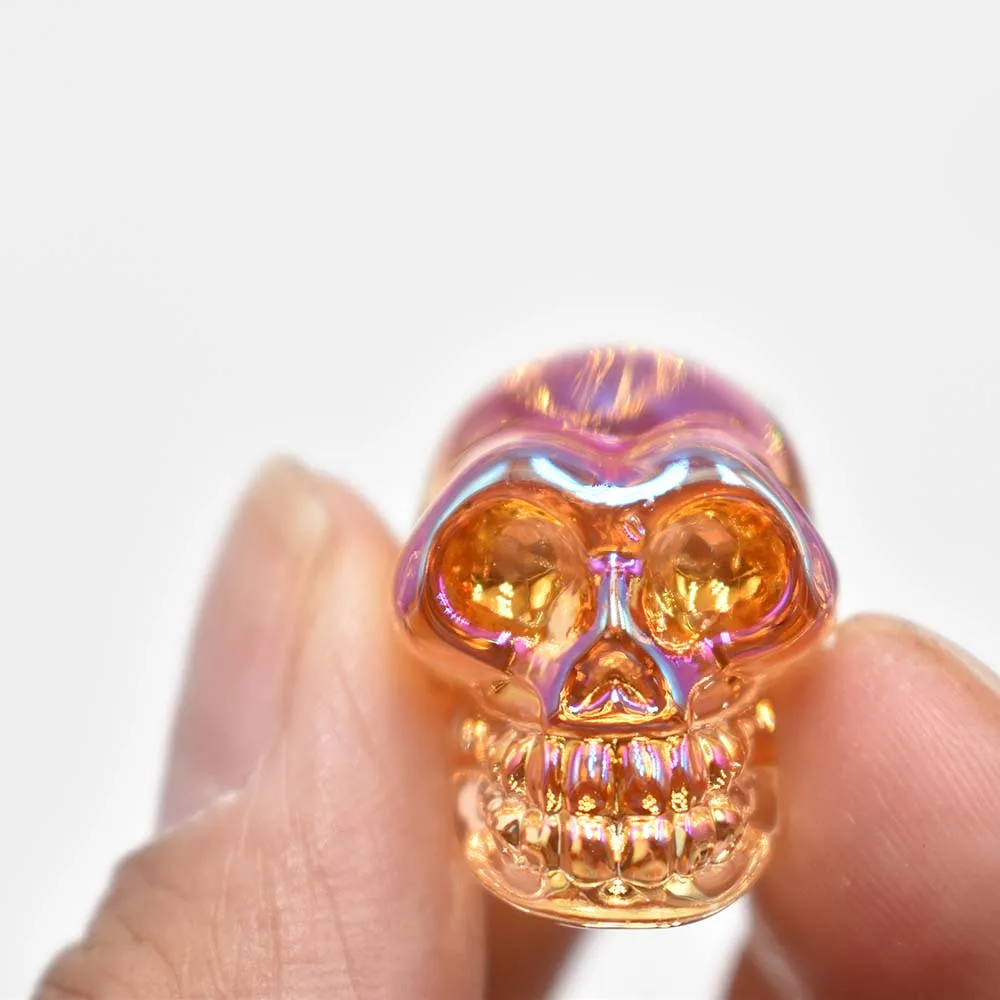 Großhandel 12 Stück/Set, modische, hochwertige Anhänger aus gemischtem Glas in Totenkopf- und Skelettdesign für DIY-Schmuckherstellung, kostenloser Versand. – Detail 29