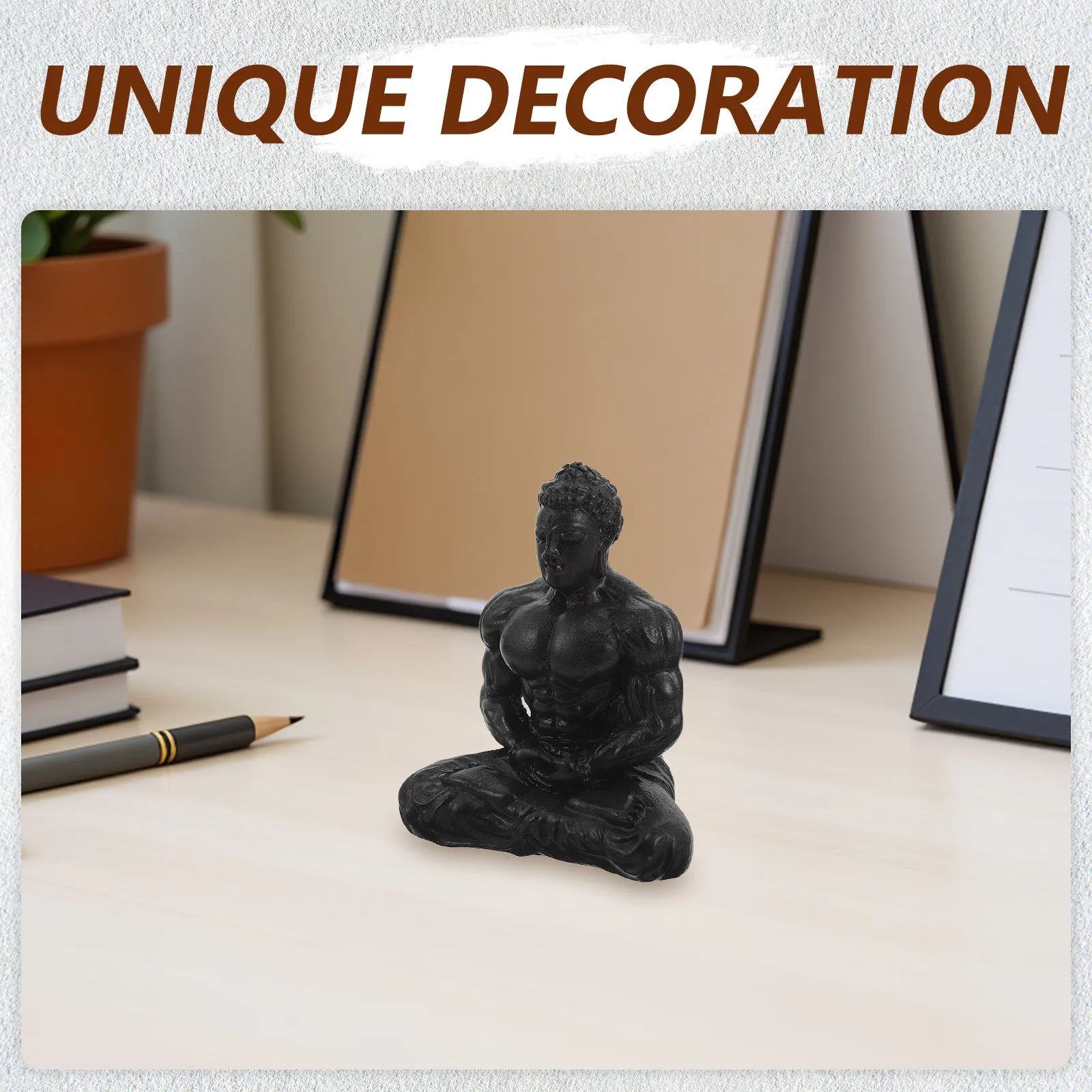 

Cast Iron Buddha Statue Vintage Handmade Fengshui Sculpture for Meditation Room Zen Tabletop Home Decor Good Luck Blessing