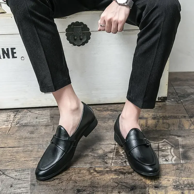 Men's Autumn and Winter Leisure Labor Protection Comfortable Oxford Italy Dress Leather Shoes Men's Black