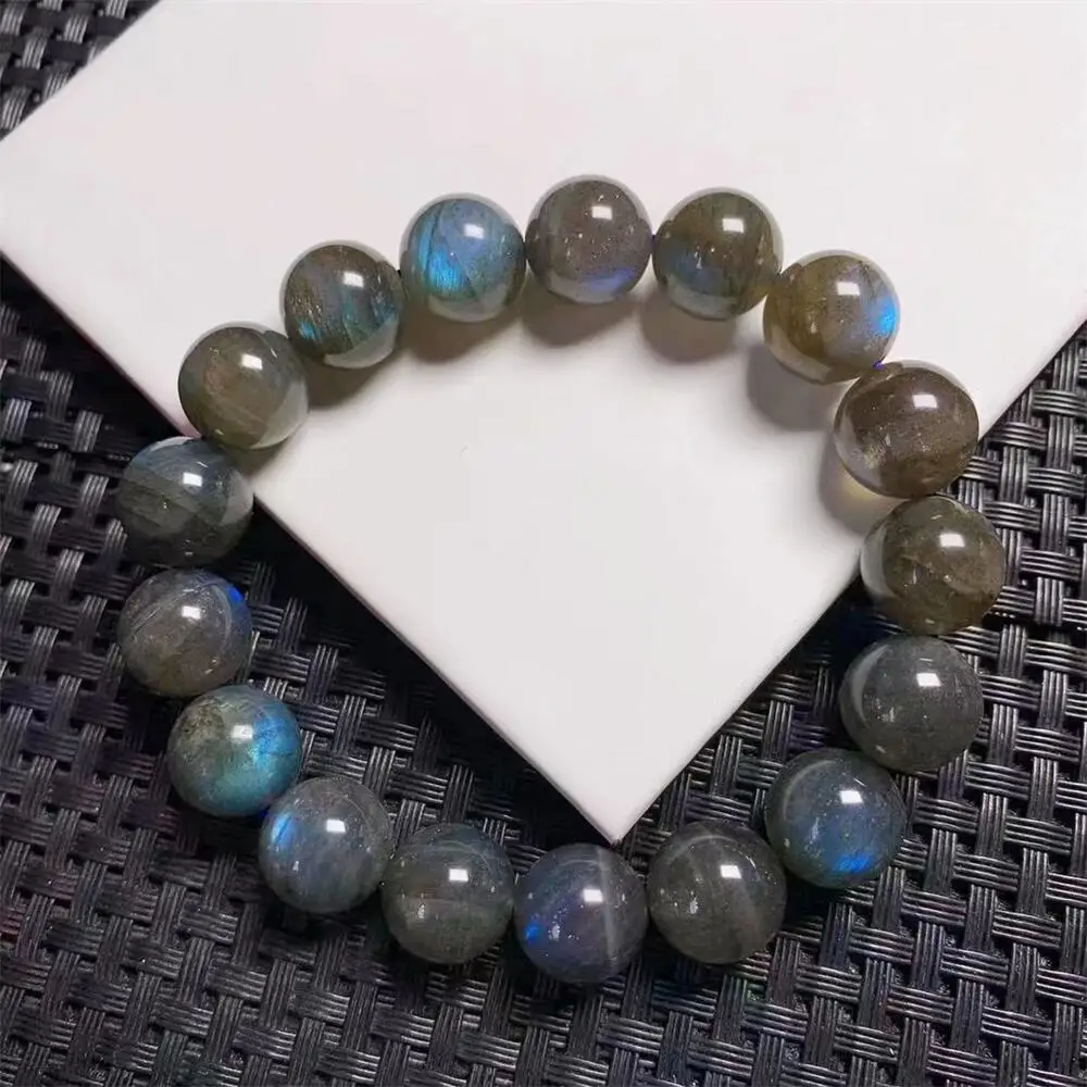 Natural Labradorite Bracelet Jewelry For Woman Man Fengshui Healing Wealth Beads Crystal Gift 1pcs 10/12mm