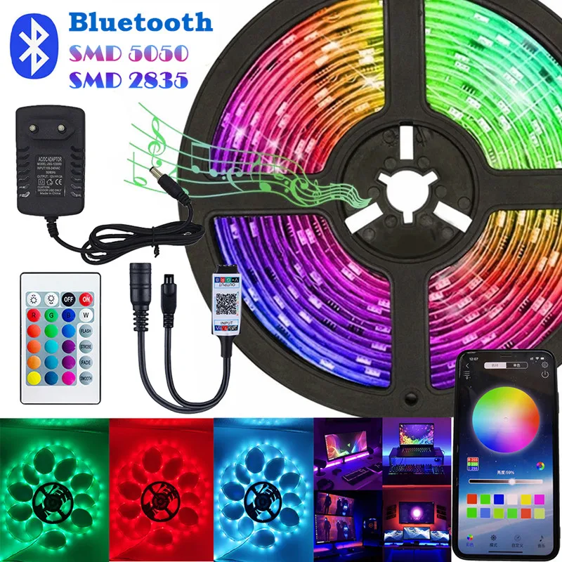 Led Strip Light RGB Flexible Lamp Led  Luces WIFI Bluetooth IR Control SMD 5050 2835 Lights DV12V Flexible Ribbon Tape Diode