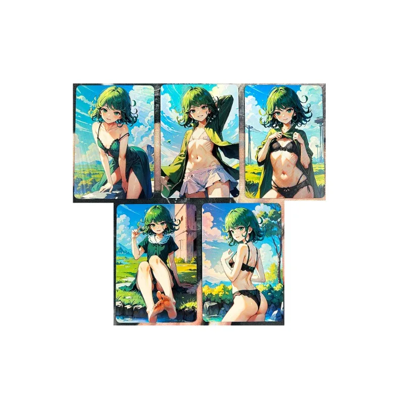 5pcs/set Anime Sexy Girl Swimsuit Boutique Set Card Kawaii ACG One Punch Man Tatsumaki Hobby Game Collection Card Toys Gifts