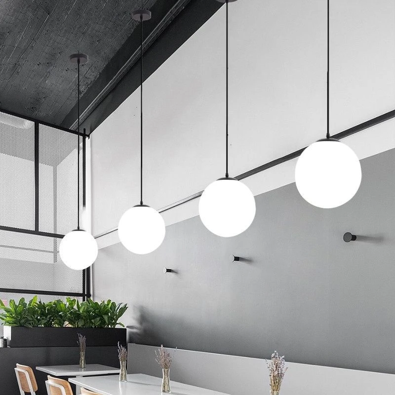 Modern Creative Personality Restaurant Bar bedroom Decoration Light Fixture Nordic Simple Single Head Glass Ball Chandelier